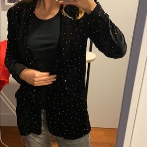 Zara velvet diamond studded blazer